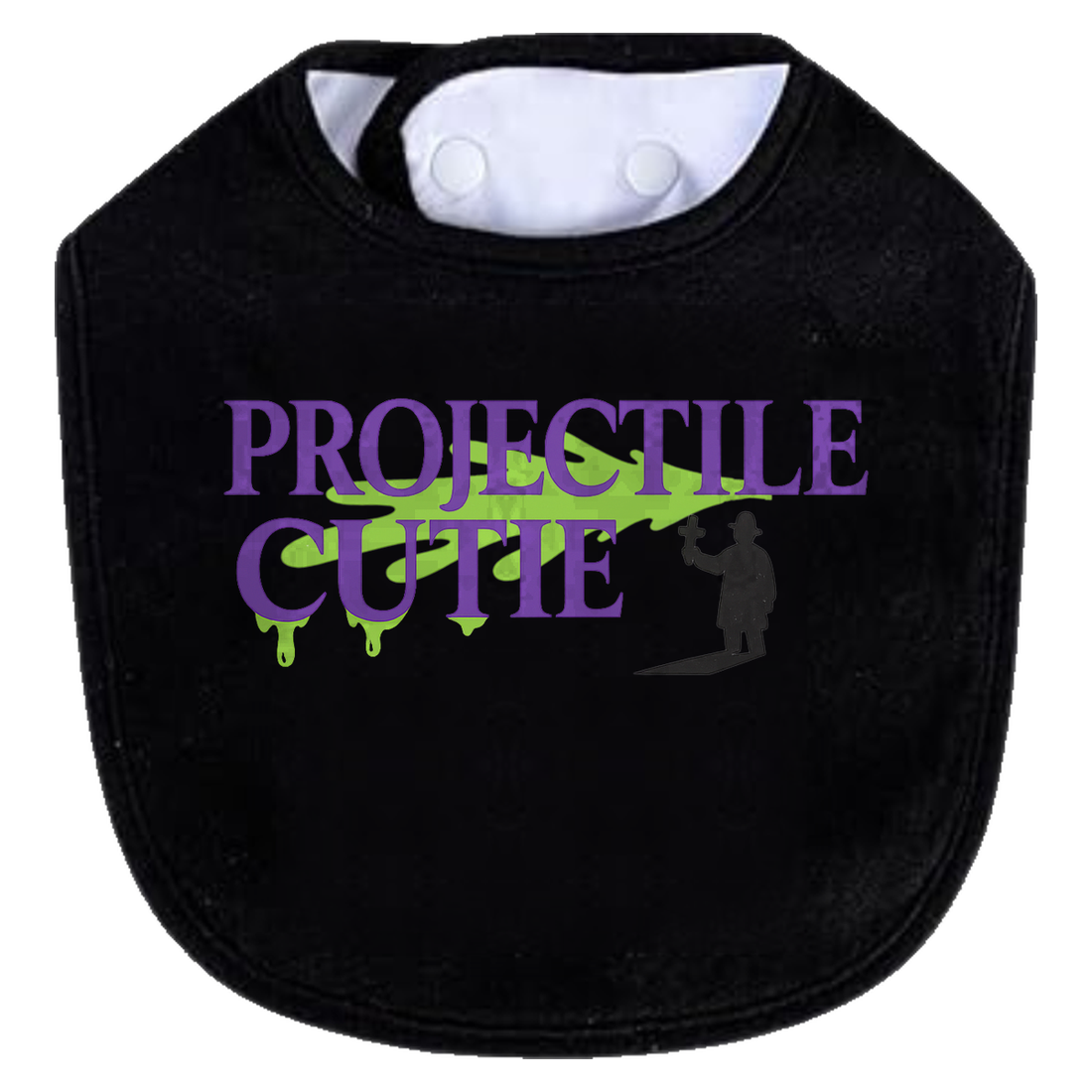 Projectile Cute Priest Bib - black