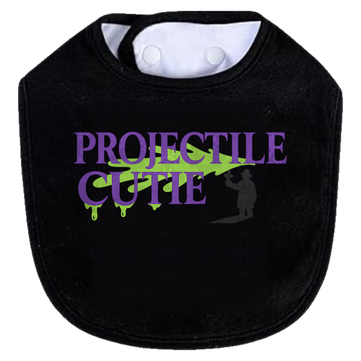 Projectile Cute Priest Bib - black