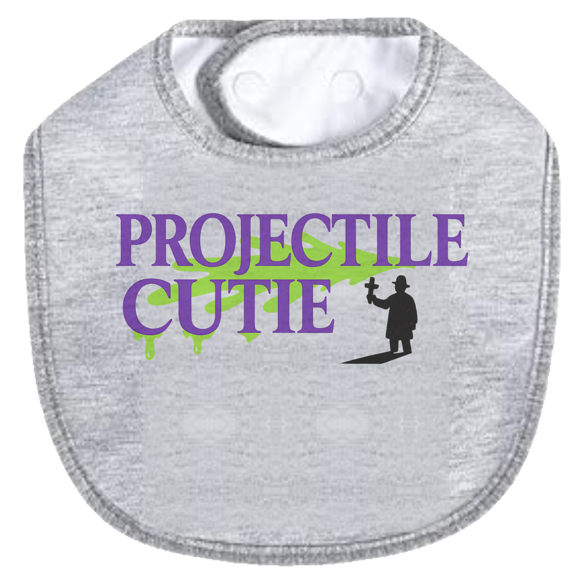 Projectile Cute Priest Bib - gray