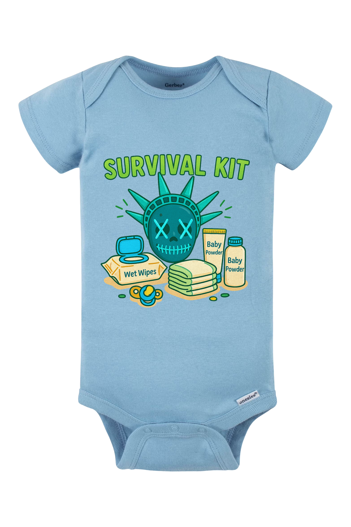 Purge Survival Kit Onesie - light blue