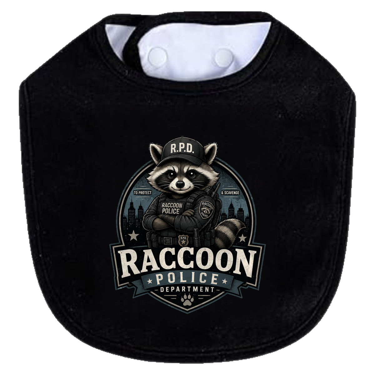 Raccoon Police Department Bib - black