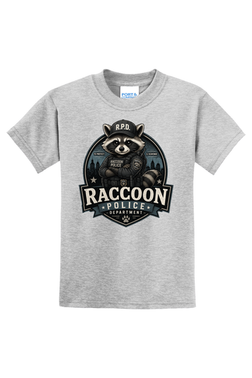 Raccoon Police Department T-Shirt - gray
