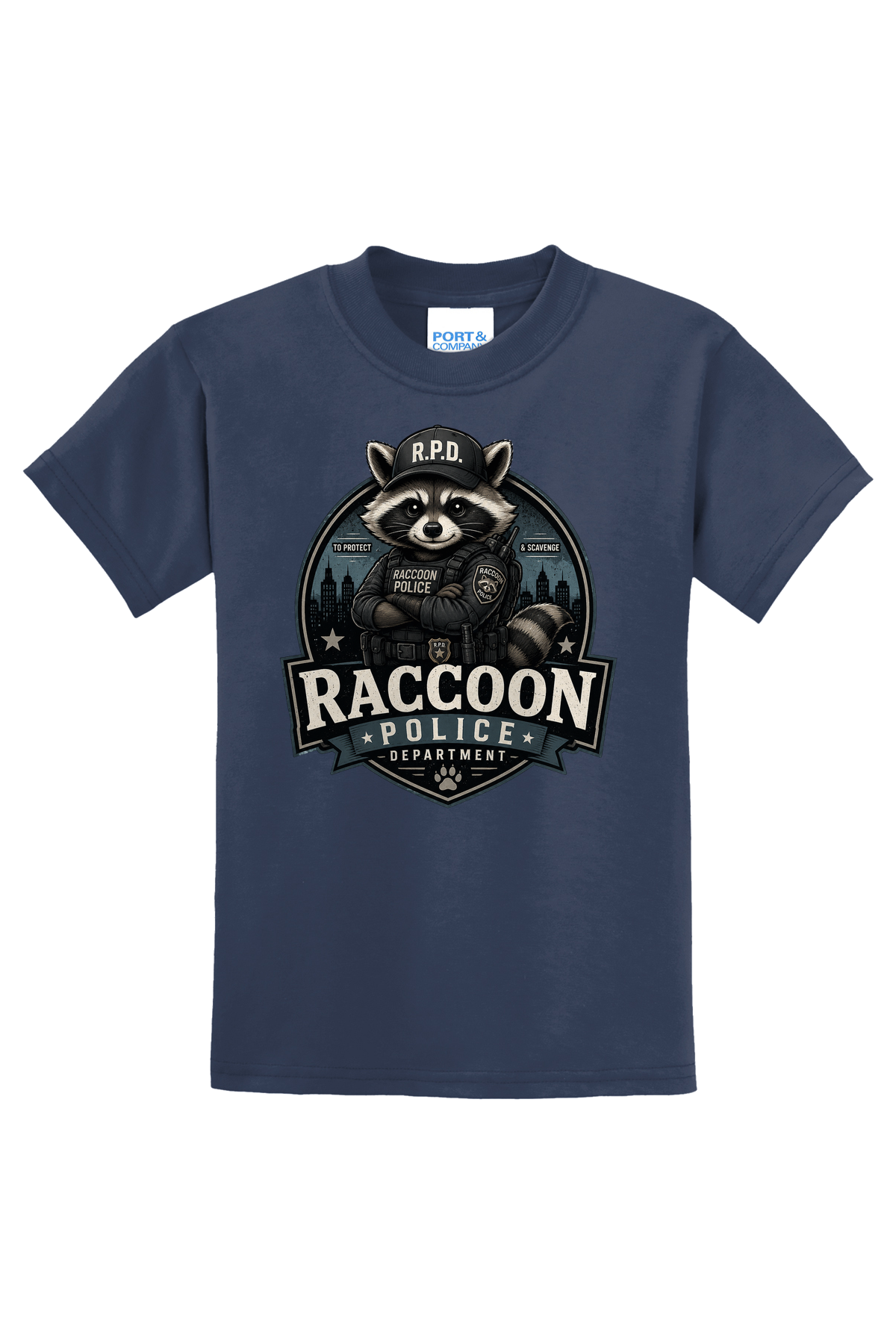 Raccoon Police Department T-Shirt - navy blue
