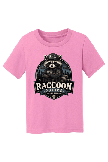 Raccoon Police Department T-Shirt - pink
