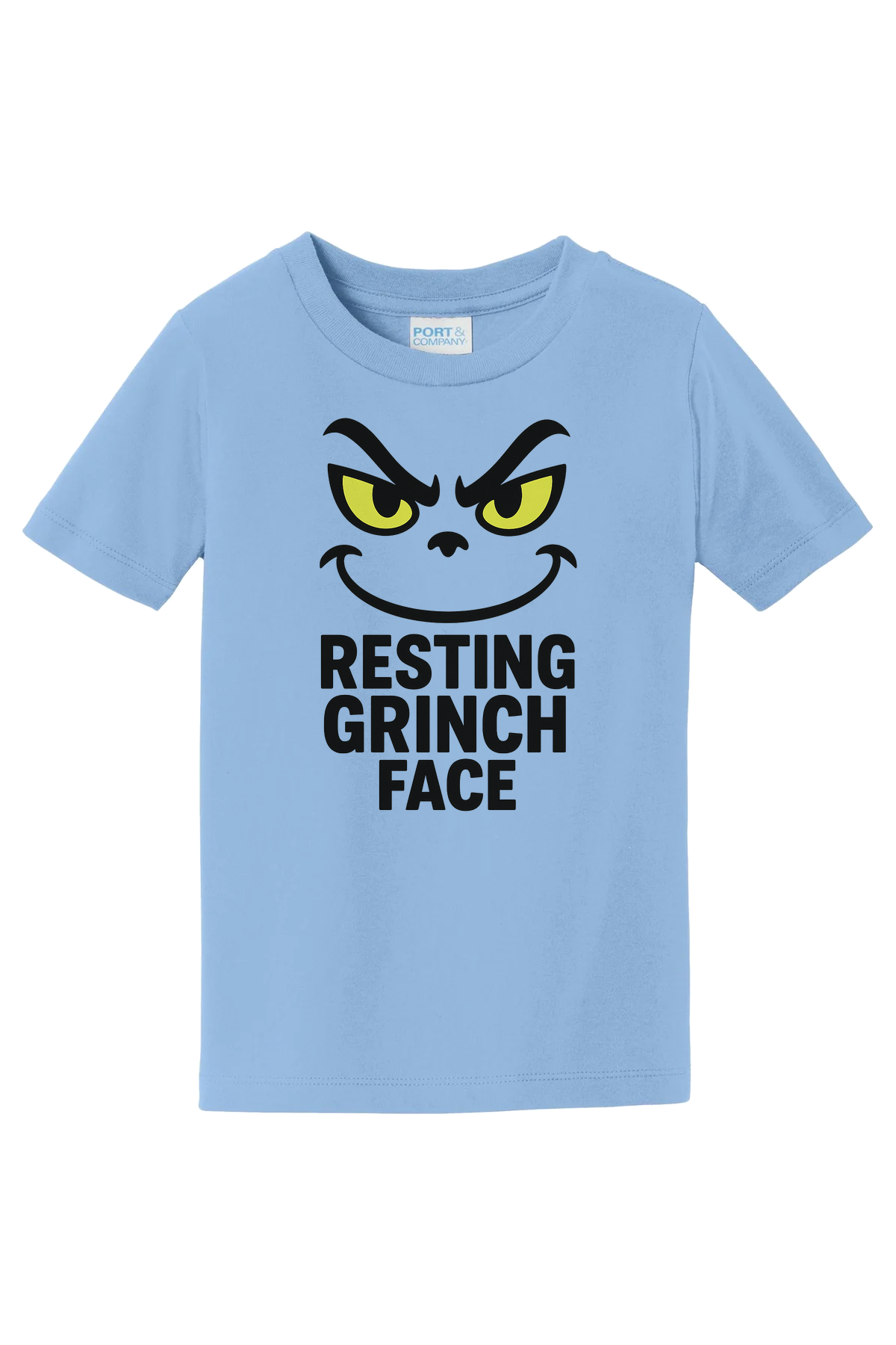 Resting Grinch Face Outline T-Shirt - light blue