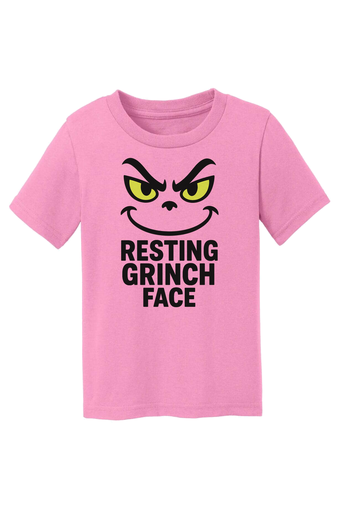Resting Grinch Face Outline T-Shirt - pink