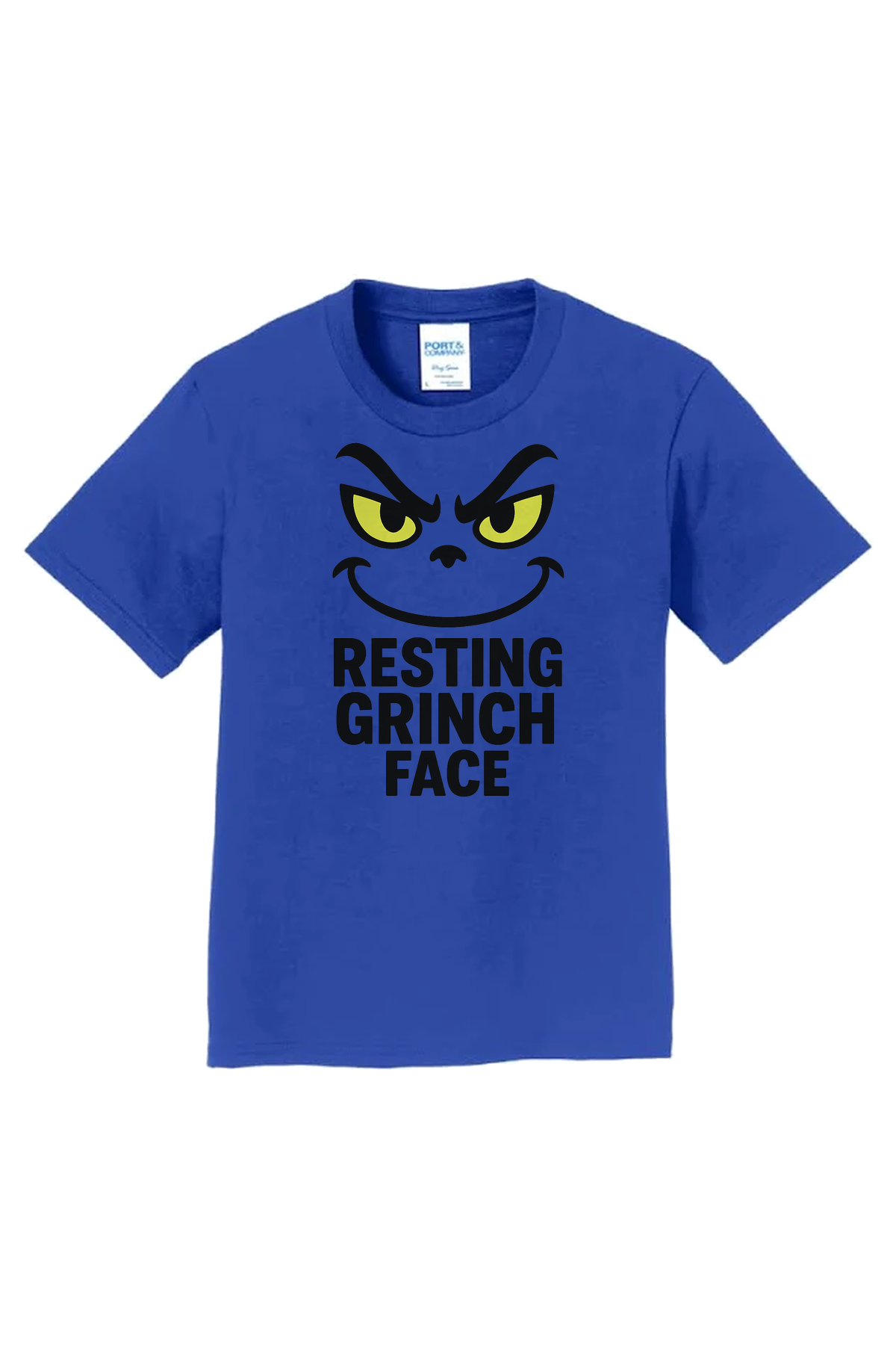 Resting Grinch Face Outline T-Shirt - royal blue