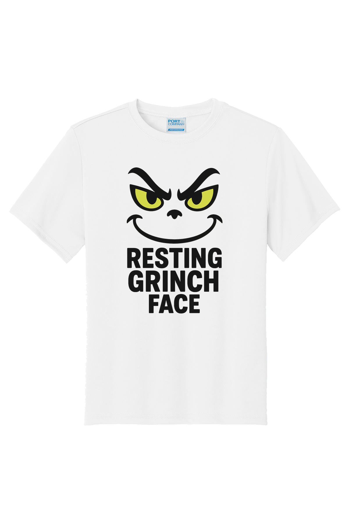 Resting Grinch Face Outline T-Shirt - white