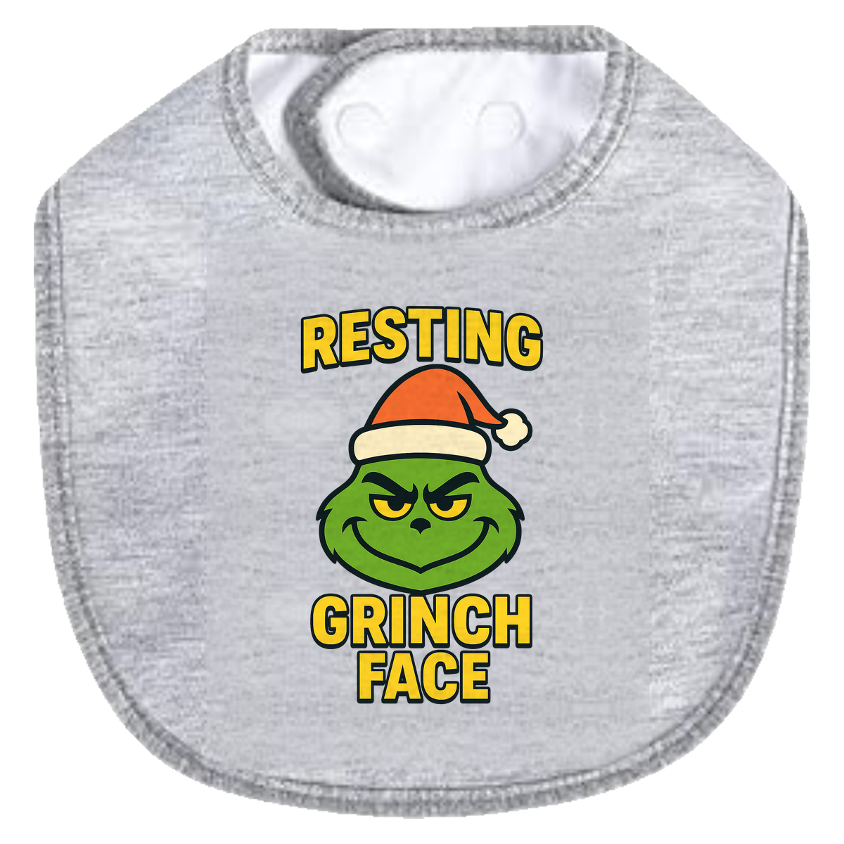 Resting Grinch Bib - gray