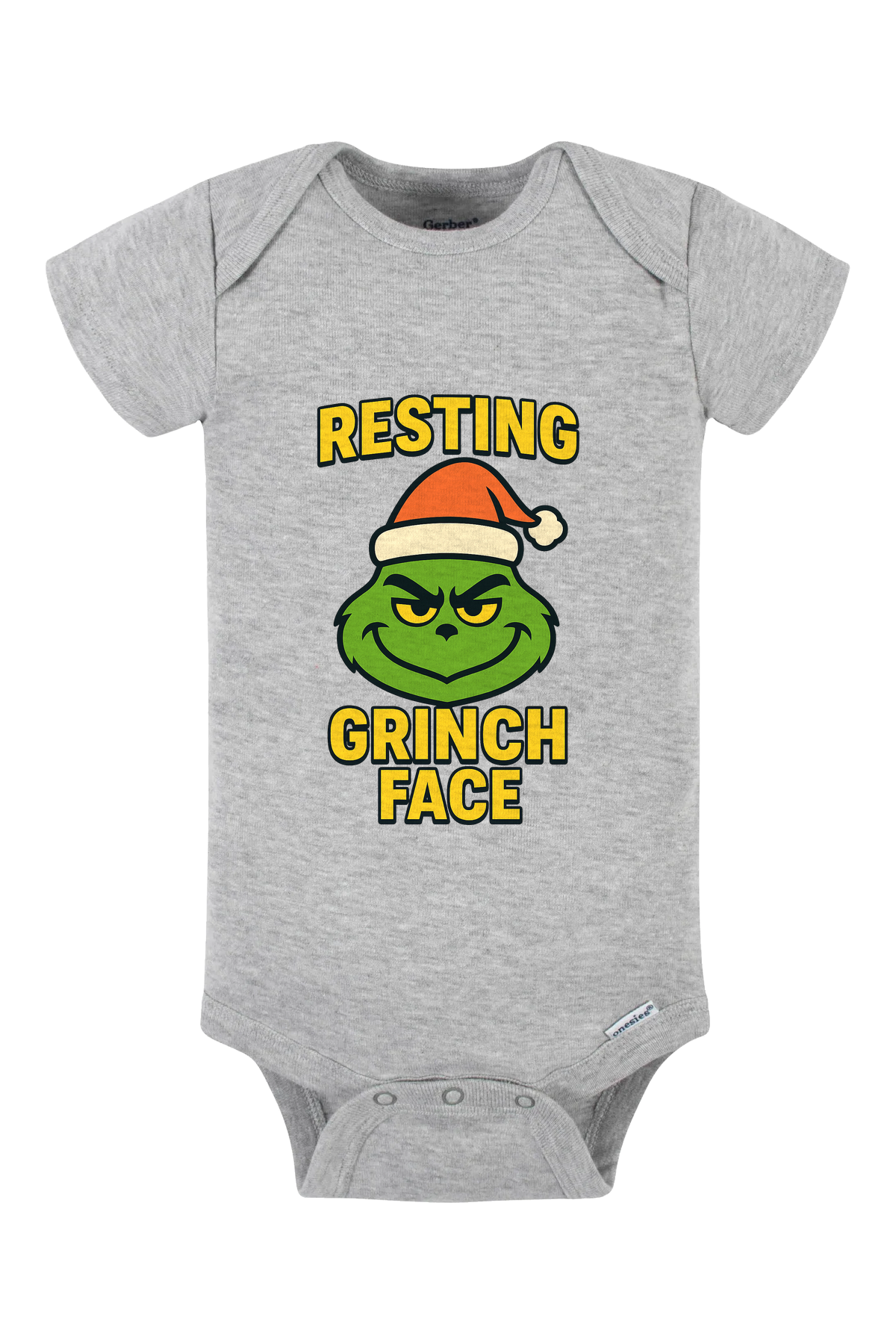 Resting Grinch Onesie - gray