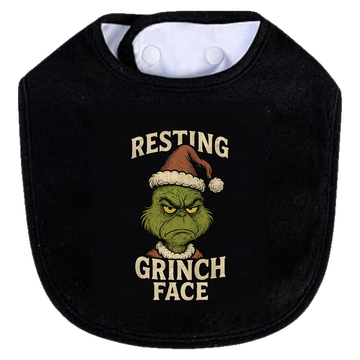 Resting Grinch Unamused Bib - black