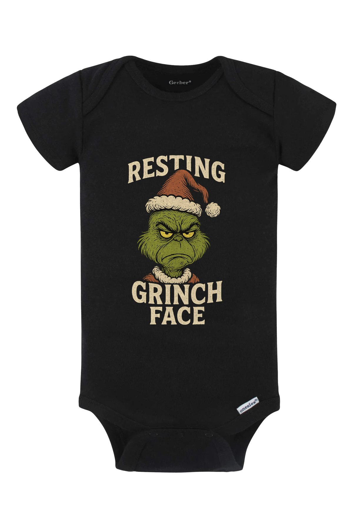 Resting Grinch Unamused Onesie - black