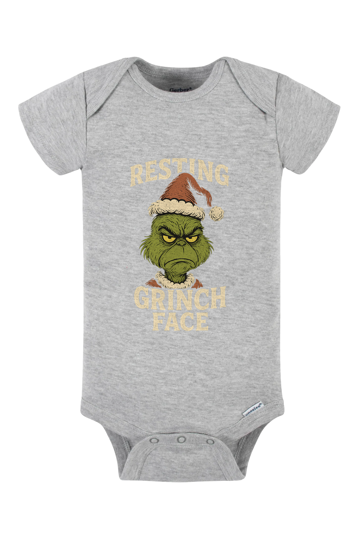 Resting Grinch Unamused Onesie - gray