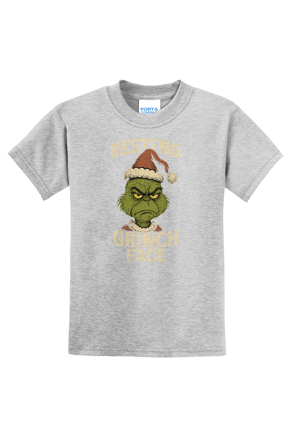 Resting Grinch Unamused T-Shirt - gray