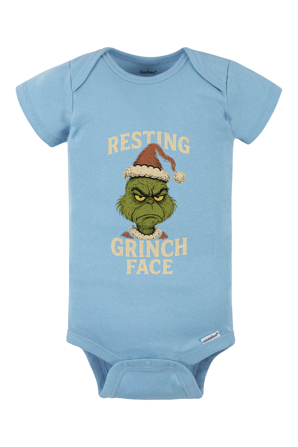 Resting Grinch Unamused Onesie - light blue