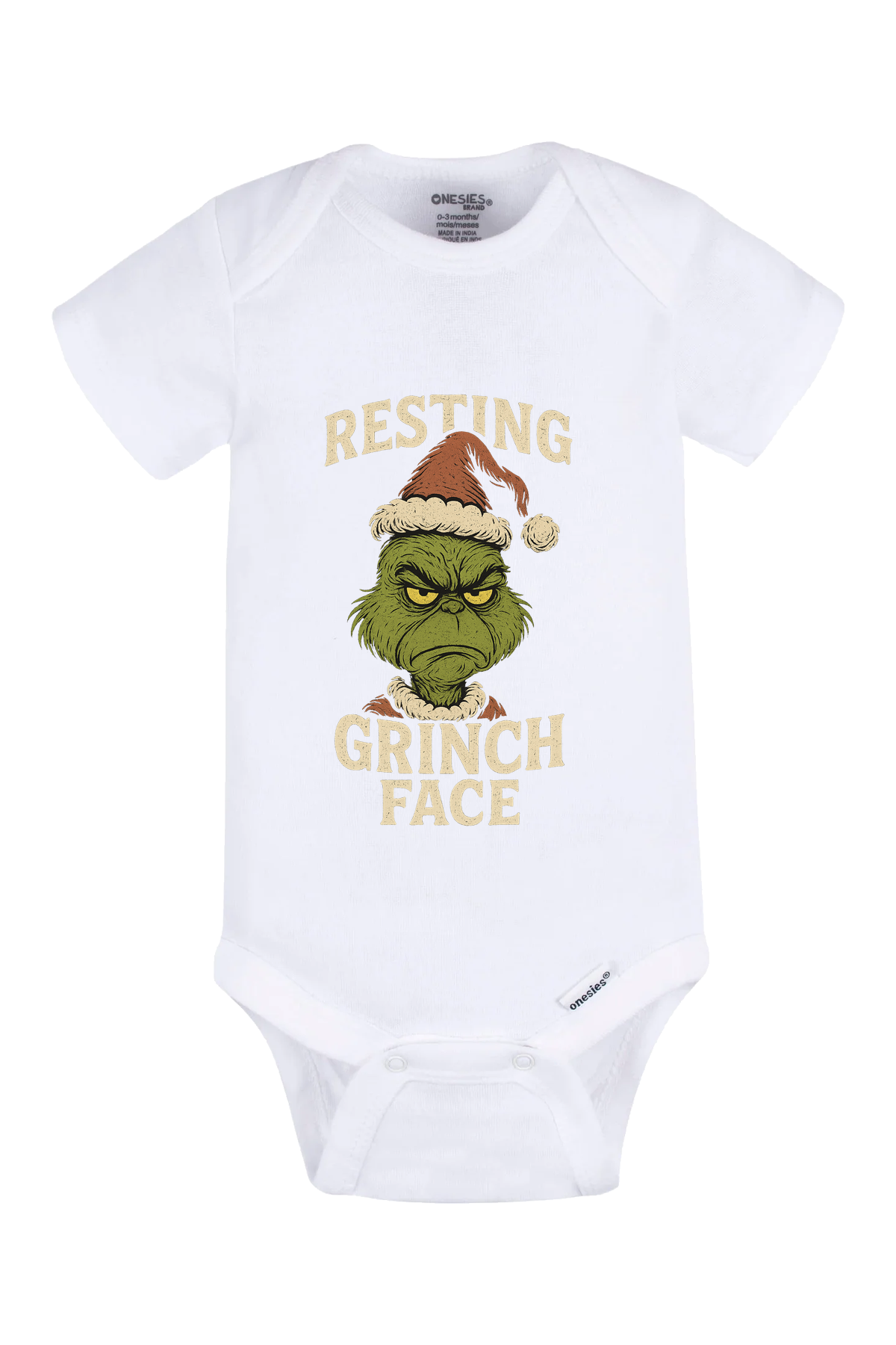 Resting Grinch Unamused Onesie - white