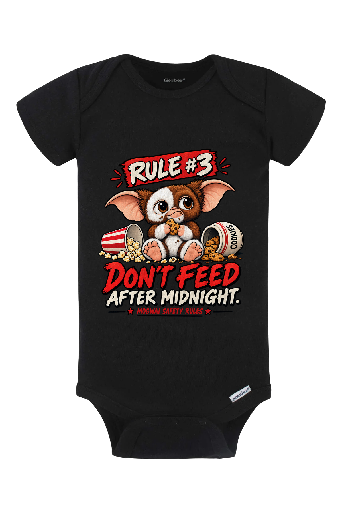 Rule3 Dont Feed Onesie - black