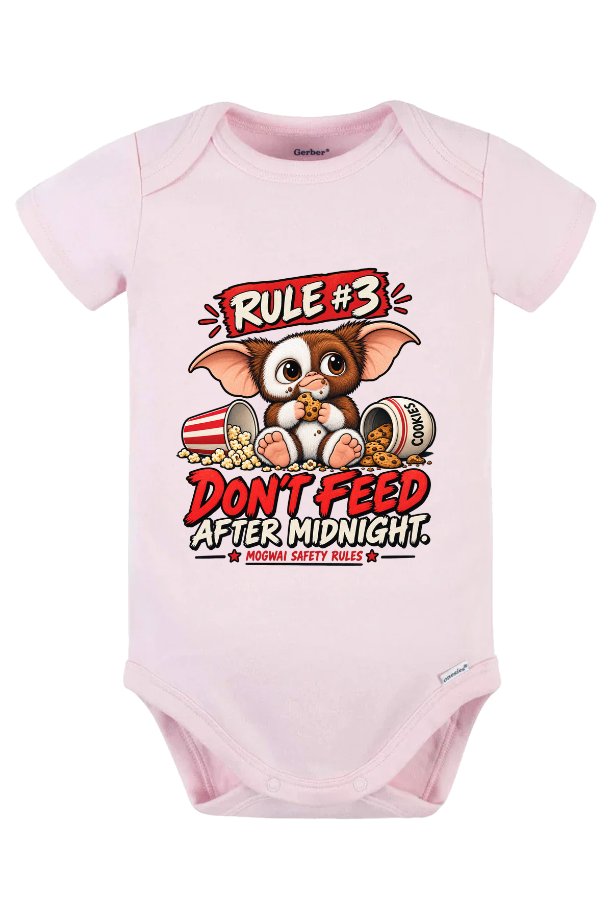 Rule3 Dont Feed Onesie - pink