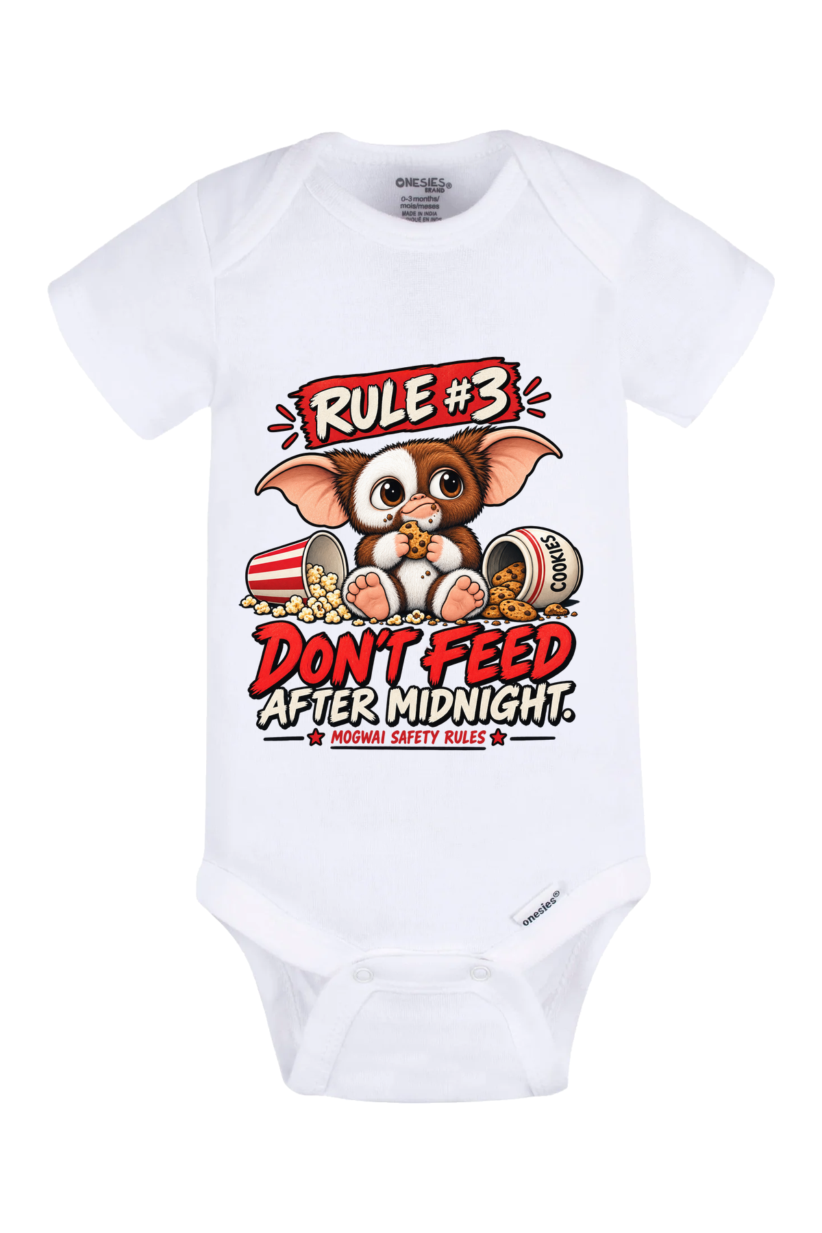 Rule3 Dont Feed Onesie - white