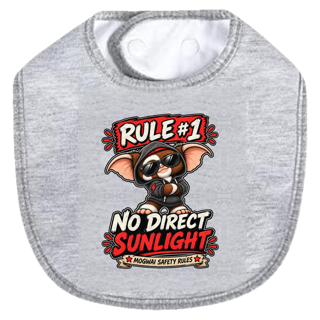 Rule 1 No Direct Sunlight Bib - white
