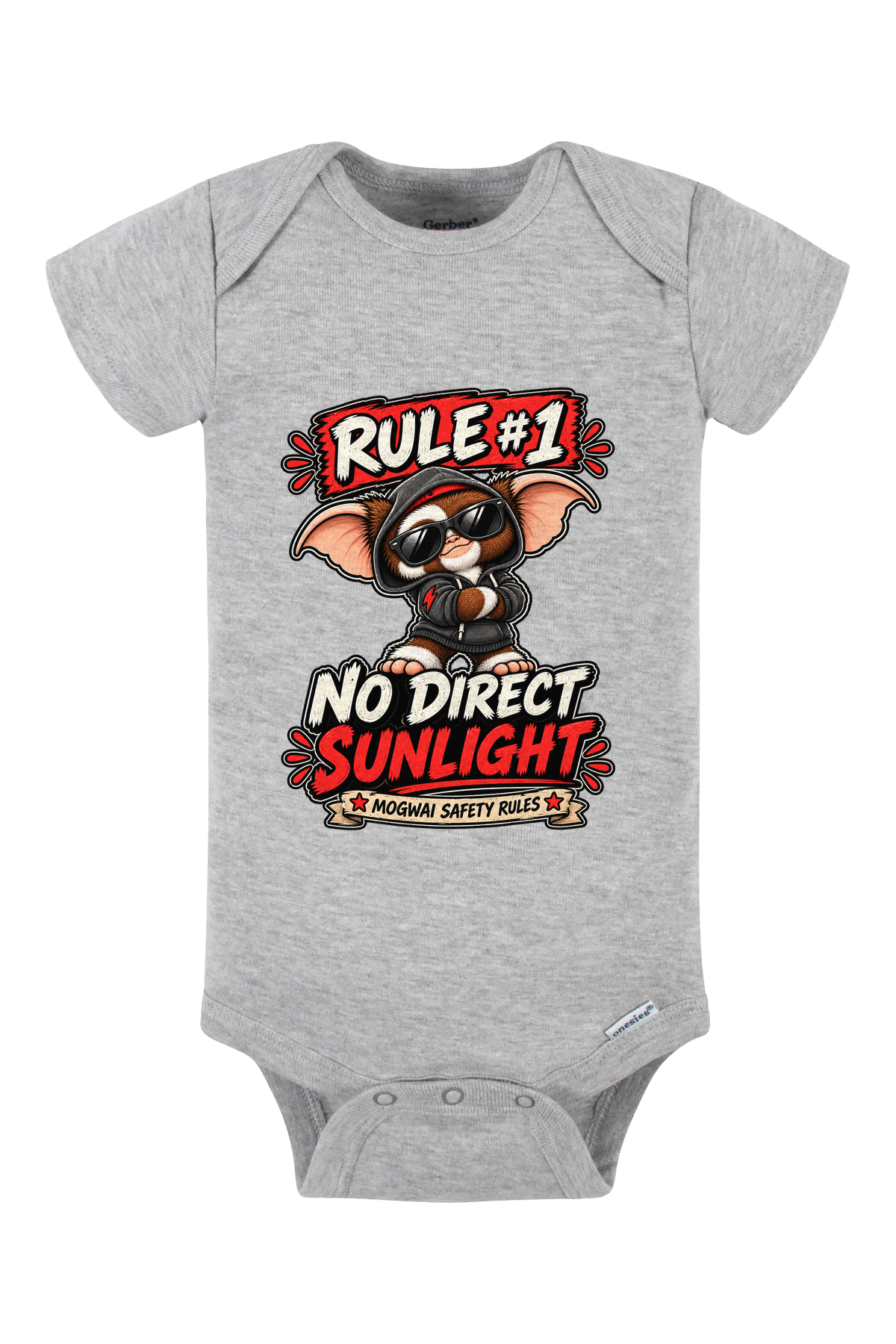 Rule 1 No Direct Sunlight Onesie - gray