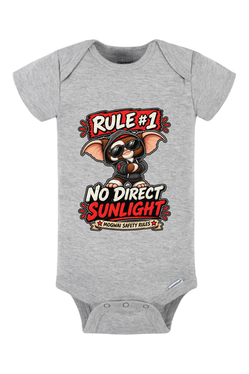 Rule 1 No Direct Sunlight Onesie - gray