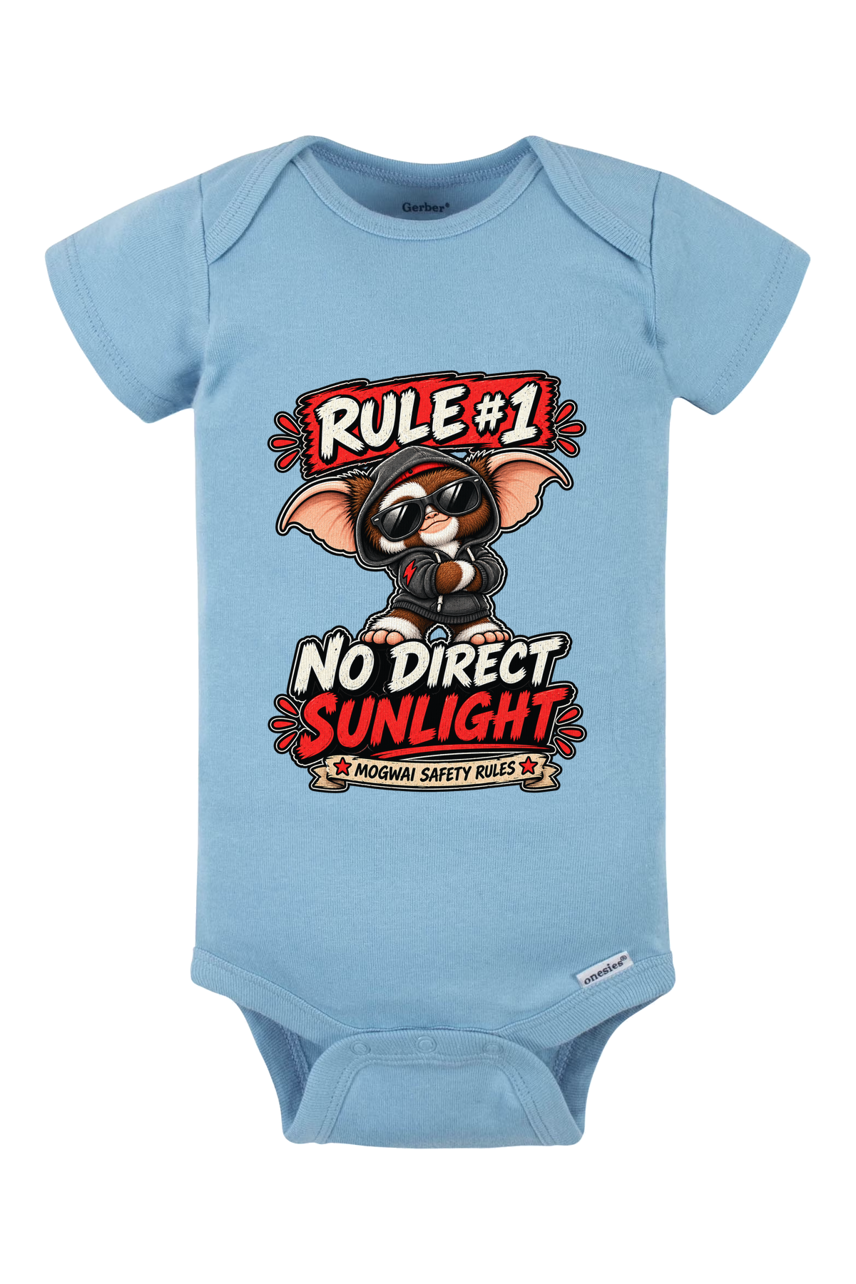 Rule 1 No Direct Sunlight Onesie - light blue