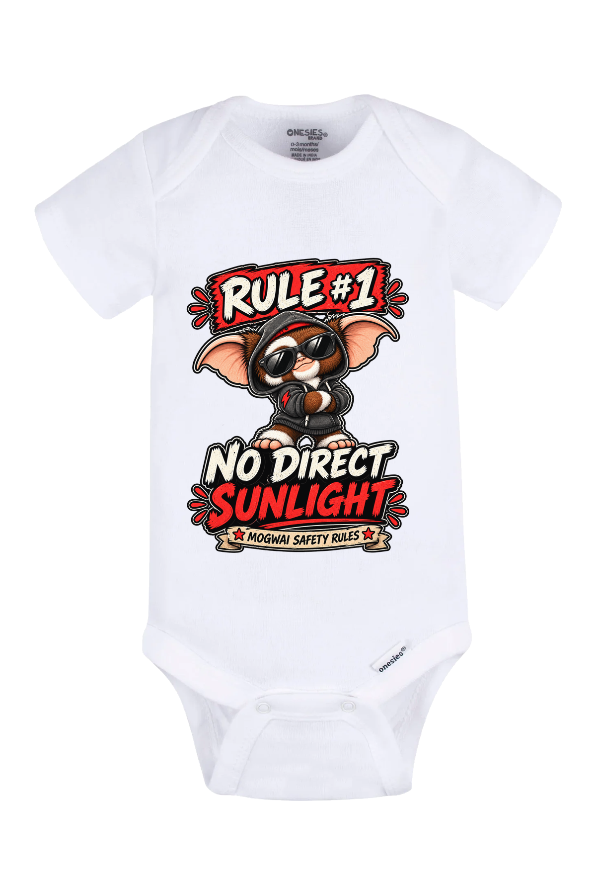 Rule 1 No Direct Sunlight Onesie - white