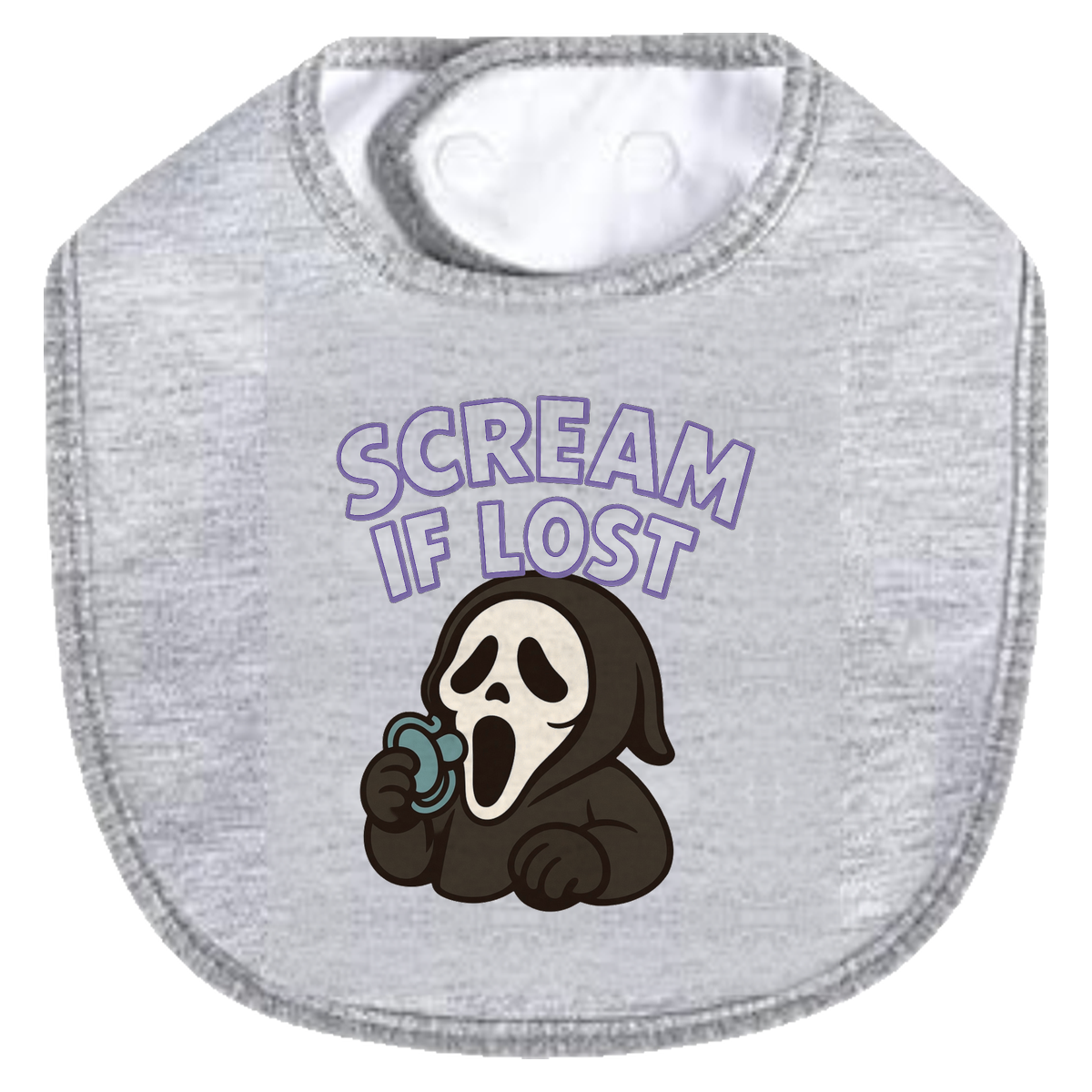 Scream If Lost Bib - gray