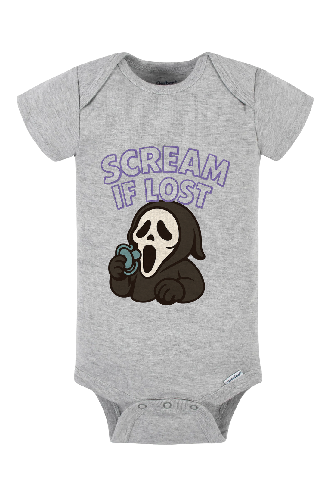 Scream If Lost Onesie - light blue