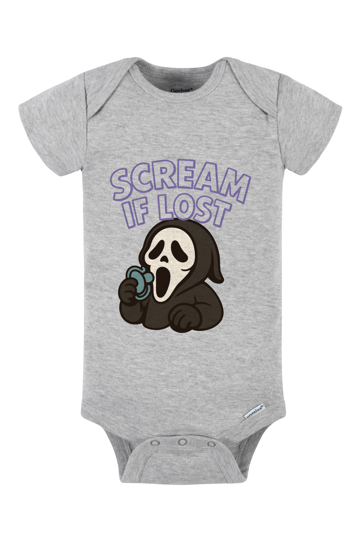 Scream If Lost Onesie - gray