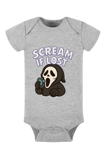 Scream If Lost Onesie - gray
