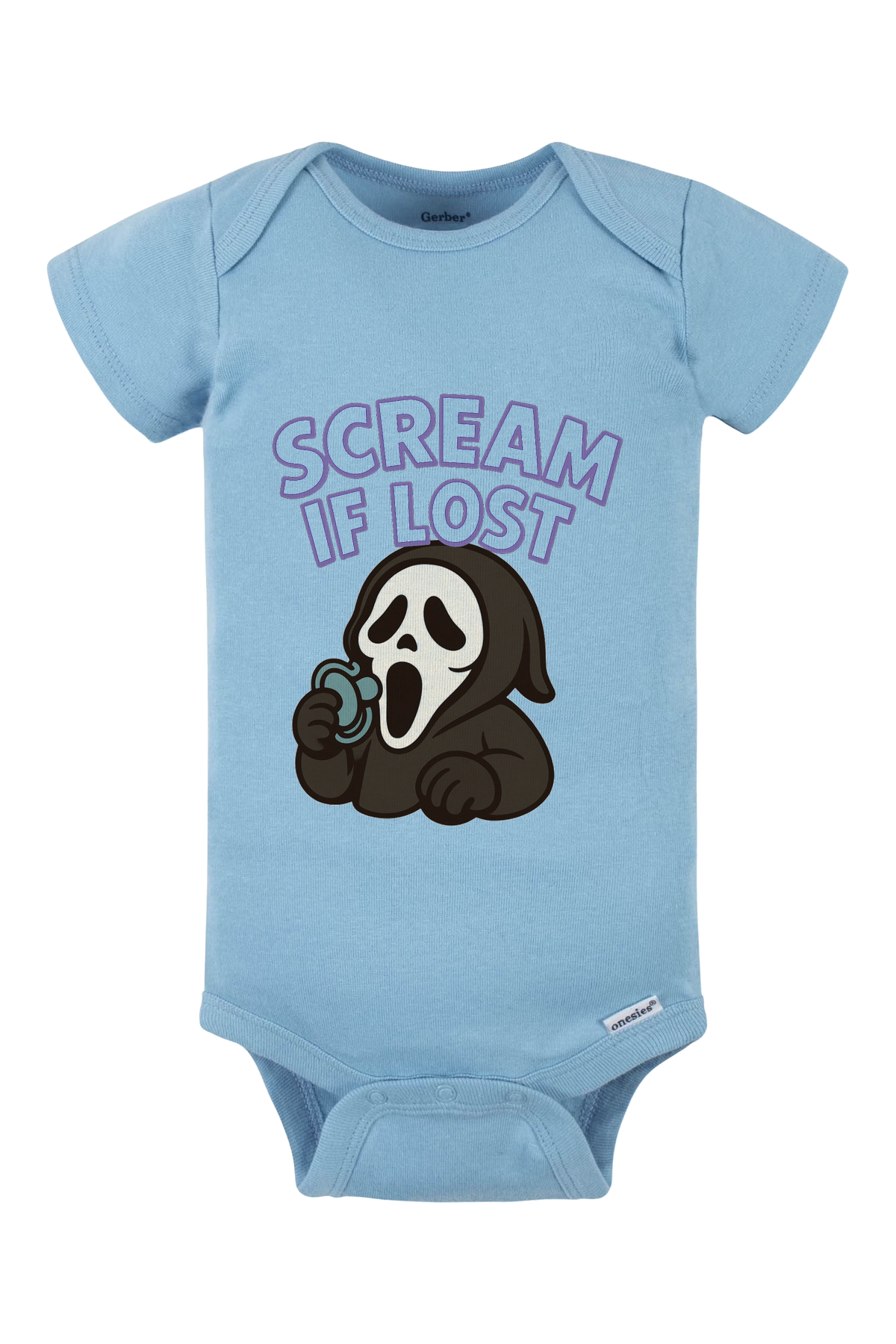 Scream If Lost Onesie - light blue