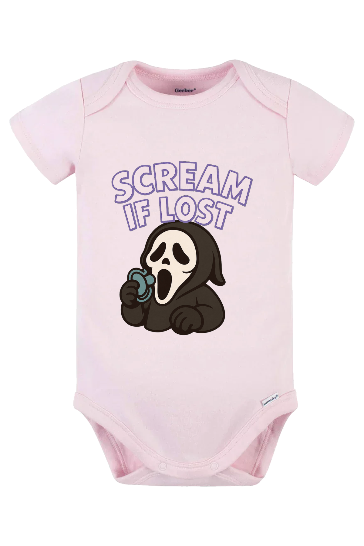 Scream If Lost Onesie - pink