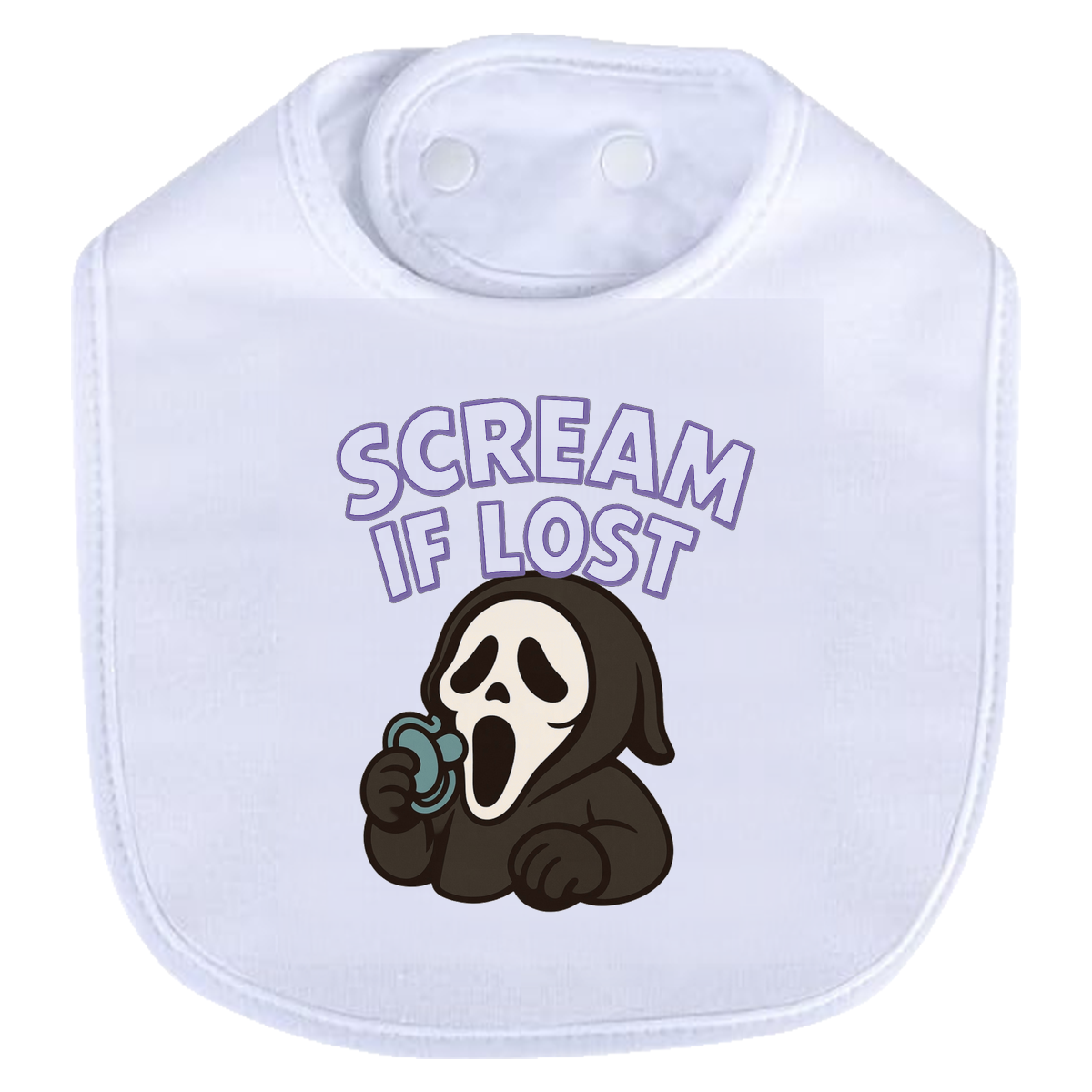 Scream If Lost Bib - white