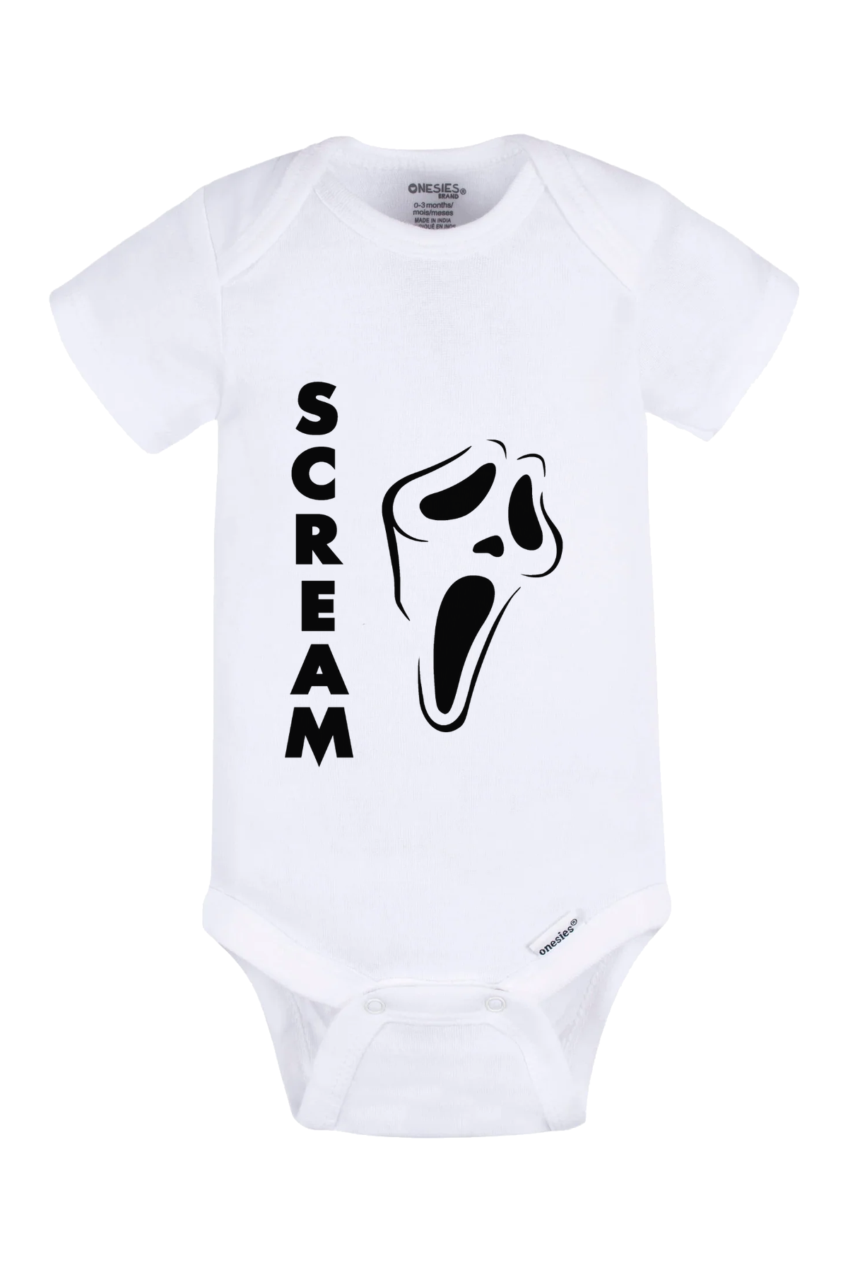 Scream Vertical Onesie - white