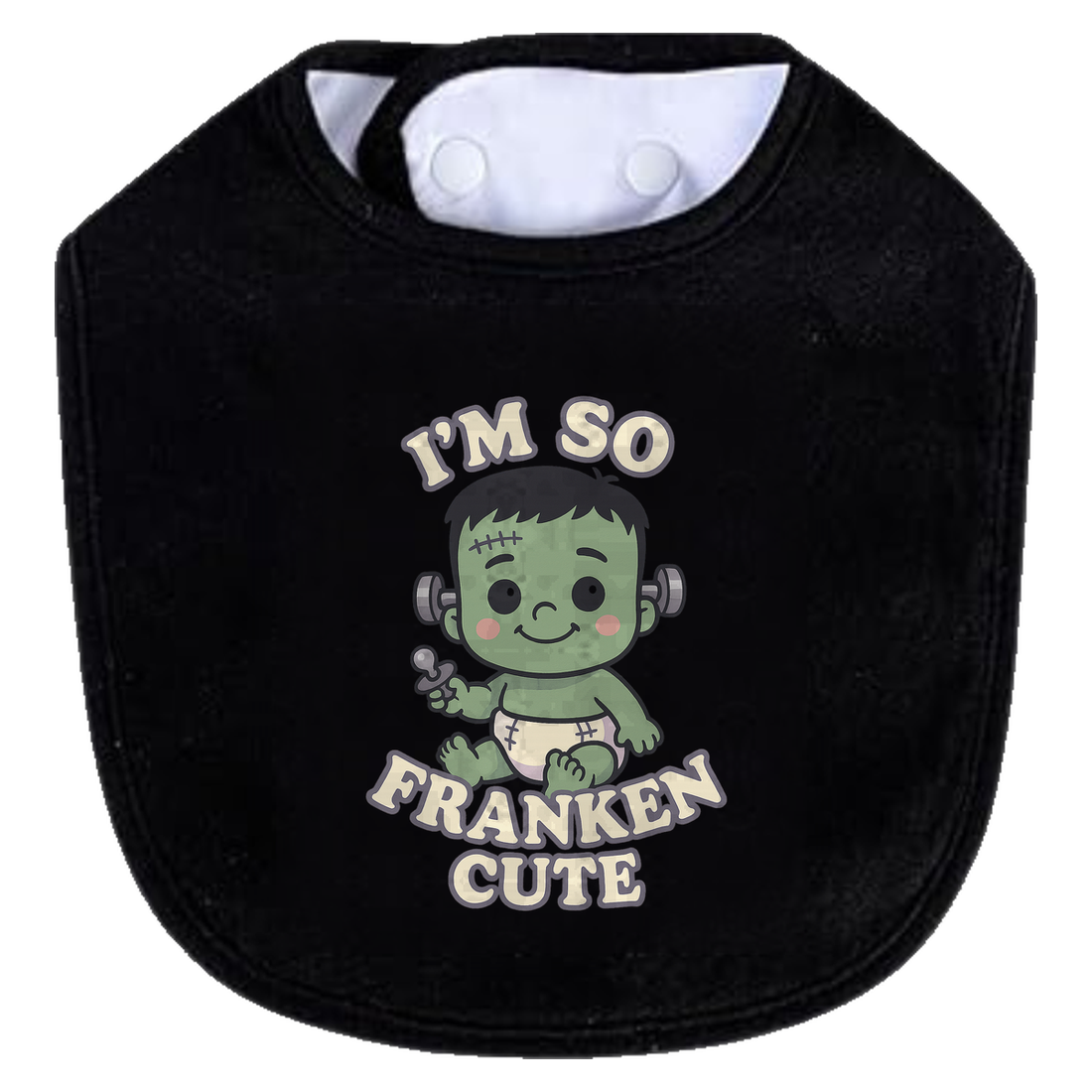 So Franken Cute Baby Bib - black
