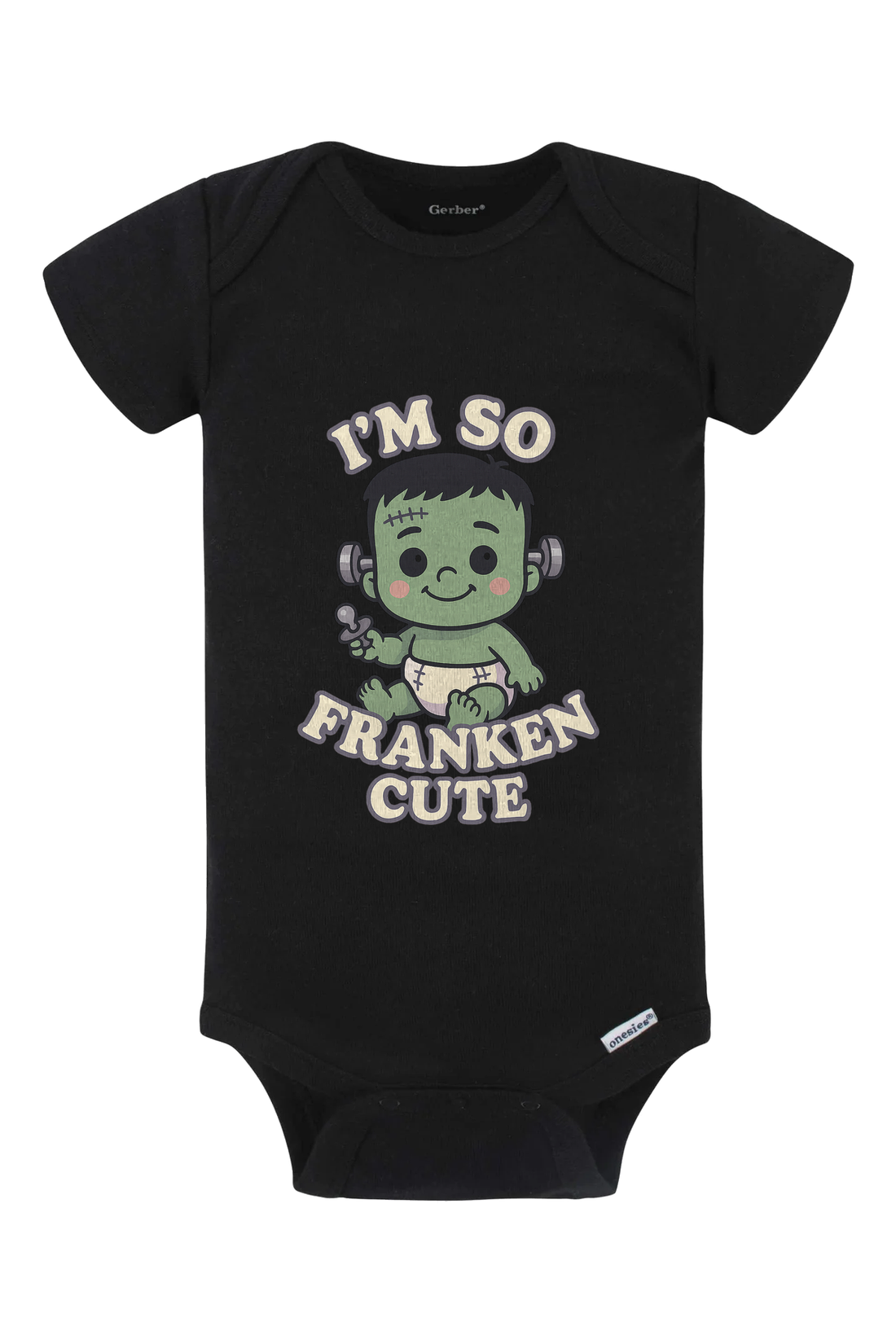 So Franken Cute Baby Onesie - black