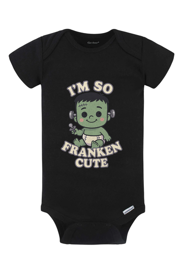 So Franken Cute Baby Onesie - black