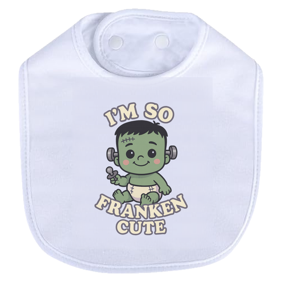 So Franken Cute Baby Bib - white