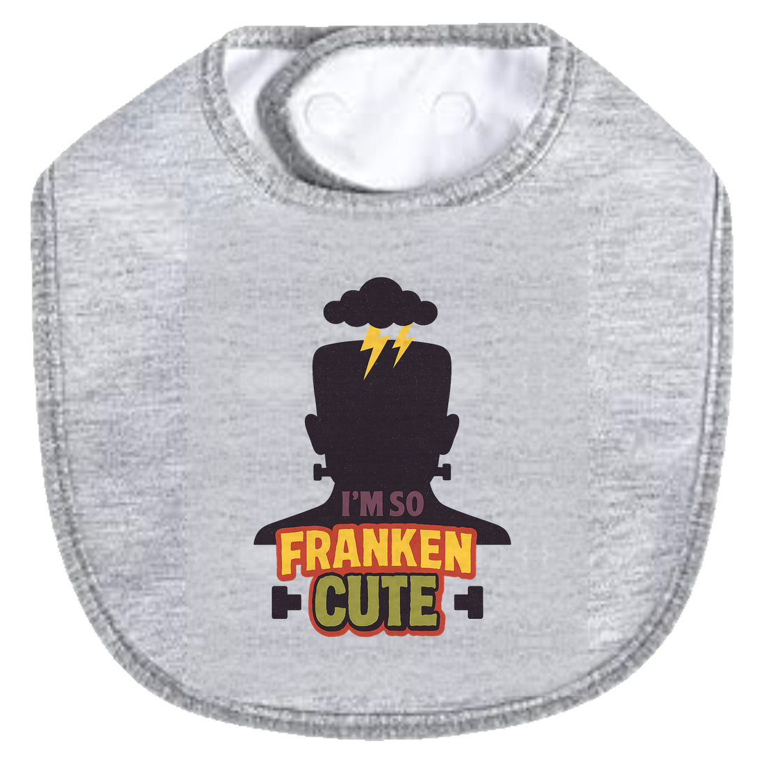 So Franken Cute Character Bib - gray