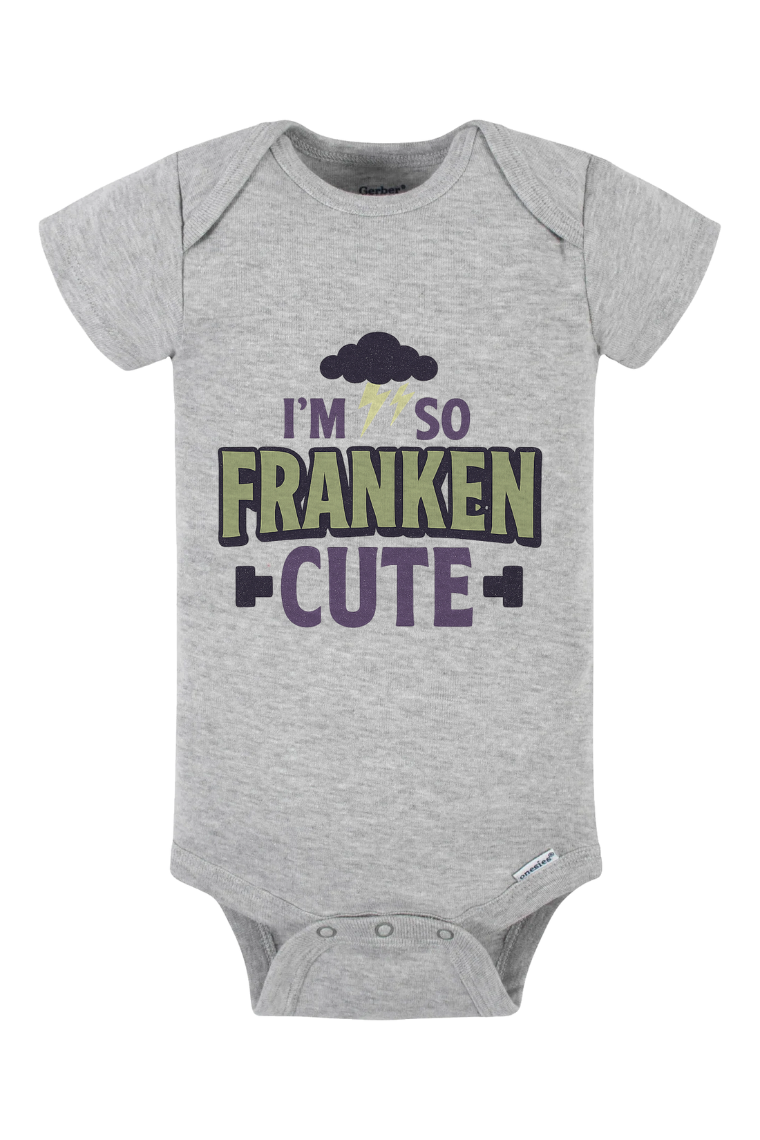 So Franken Cute Cloud Onesie - gray