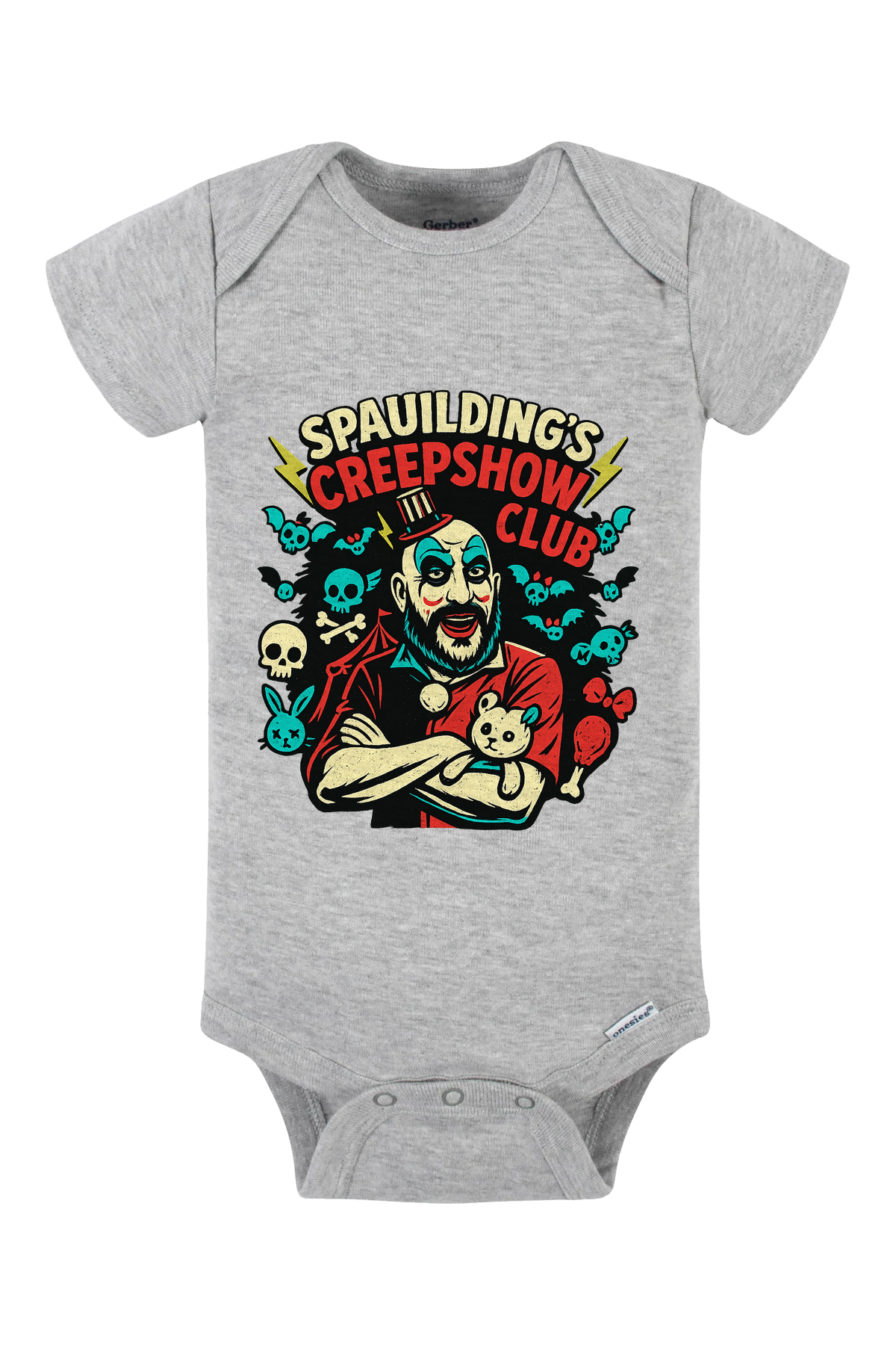 Spaulding Creep Show Club Onesie - gray