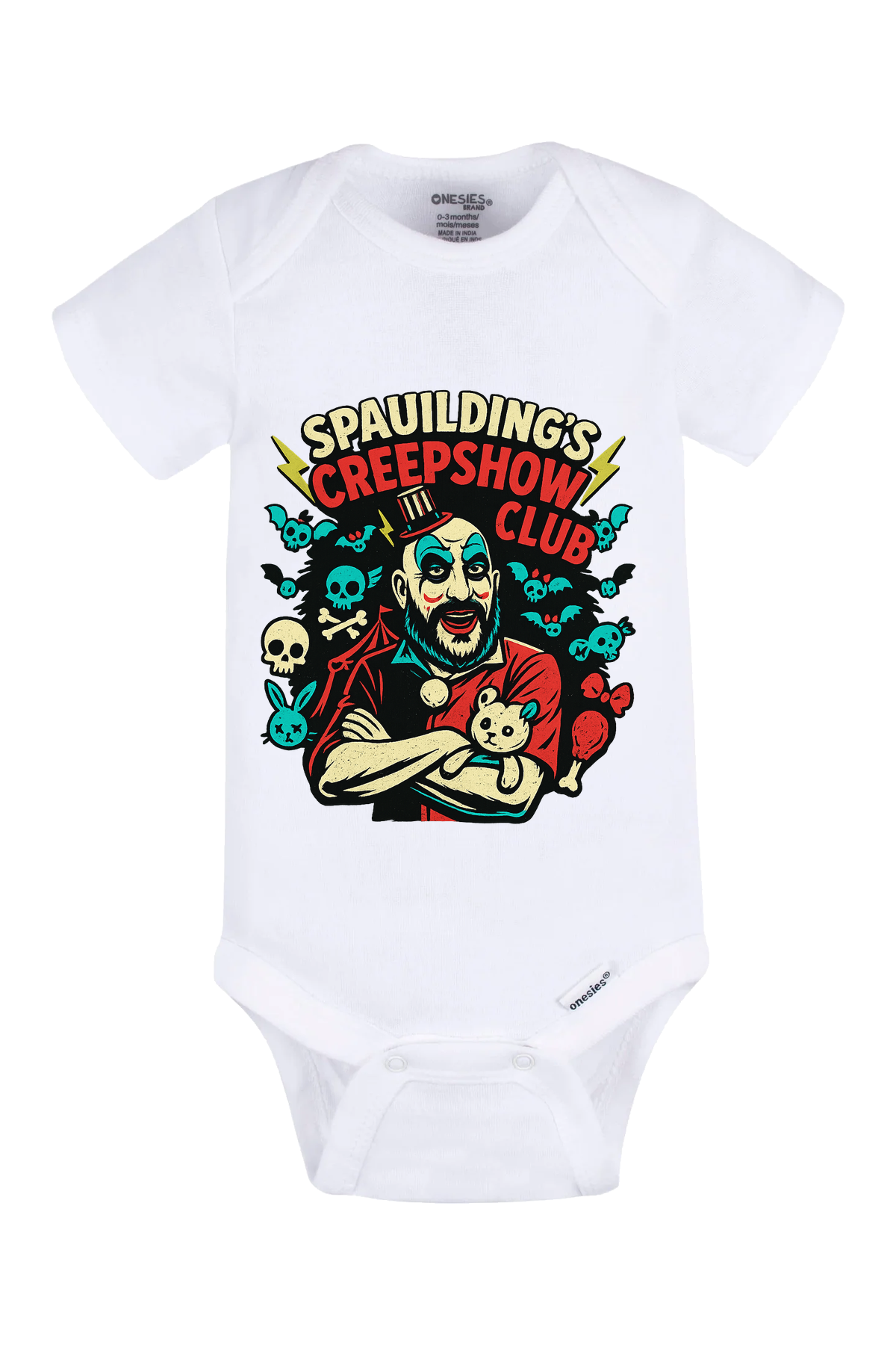 Spaulding Creep Show Club Onesie - white