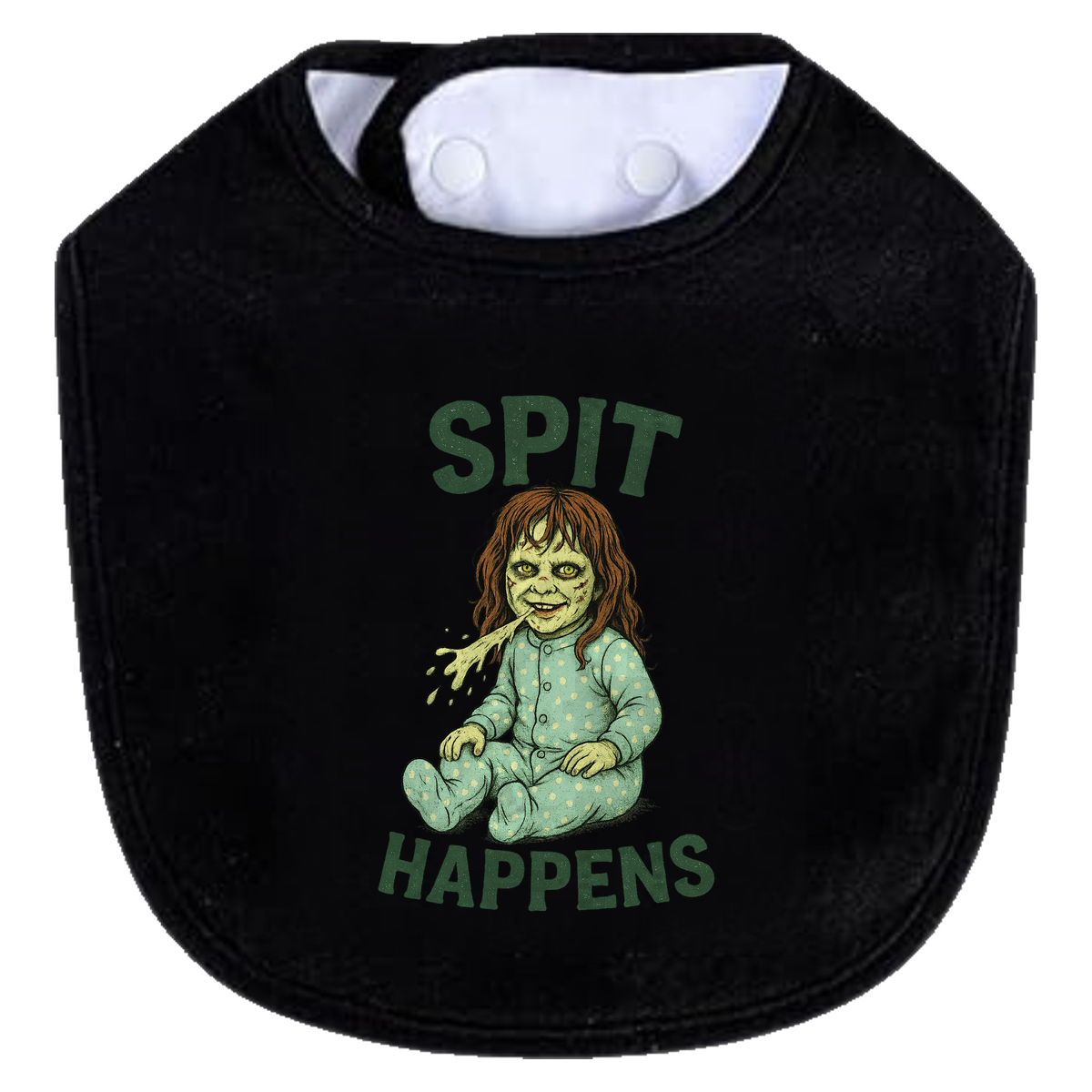 Spit Happens Bib - black