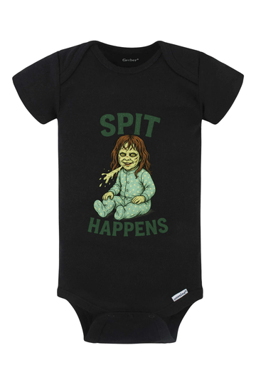 Spit Happens Onesie - black