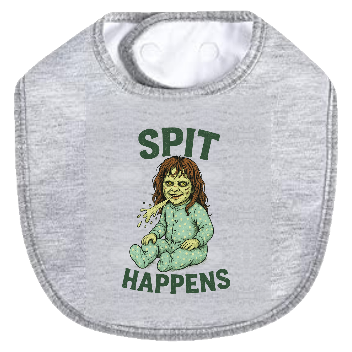 Spit Happens Bib - gray