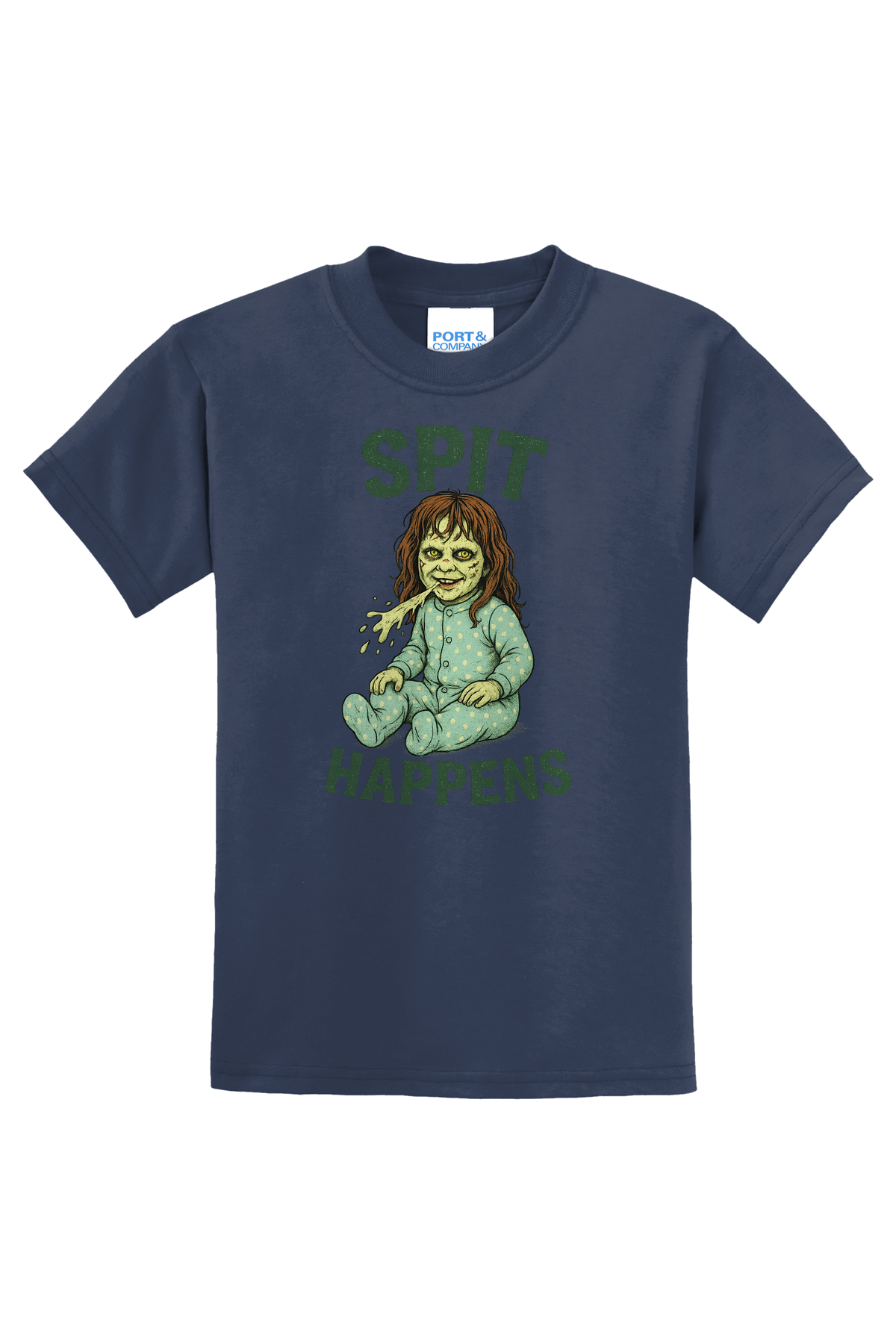 Spit Happens T-Shirt - navy blue