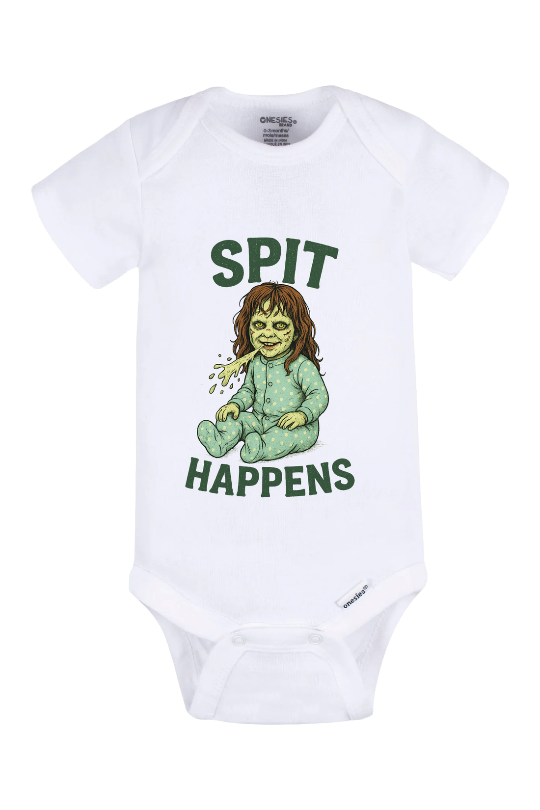Spit Happens Onesie - black