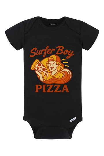 Surfer Boy Pizza Onesie - black